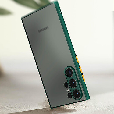 Avizar Coque MagSafe pour Samsung S23 Ultra Hybride Fine Bords surélevés  Contour Vert Pâle pas cher