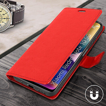 Avizar Étui Xiaomi Redmi Note 10 5G et Xiaomi Poco M3 Pro Vintage Porte-carte - Rouge pas cher