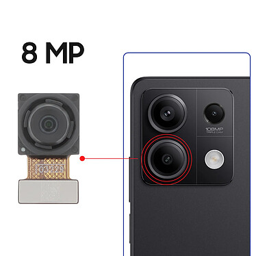 Avis Clappio Caméra Arrière Capteur Ultra Grand angle pour Xiaomi Redmi Note 13 Noir