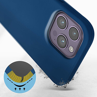 Avis Avizar Coque pour iPhone 14 Pro Max Silicone Semi-rigide Finition Soft-touch Fine  bleu