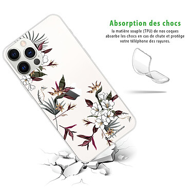 Avis LaCoqueFrançaise Coque iPhone 12 Pro Max 360 intégrale transparente Motif Fleurs Sauvages Tendance