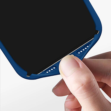 Avizar Coque pour iPhone 15 Pro Max Silicone Semi-rigide Finition Douce au Toucher Fine  Bleu pas cher