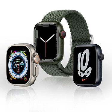 Avizar Bracelet pour Apple Watch 41mm et 40mm et 38 mm Nylon Tressé Ajustable par Boucle Métallique  vert kaki pas cher