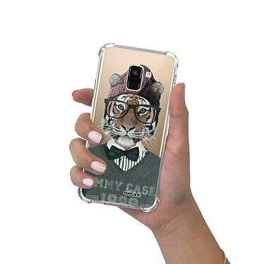 Evetane Coque Samsung Galaxy A8 2018 anti-choc souple angles renforcés transparente Motif Tigre Fashion pas cher