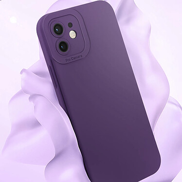 Acheter Avizar Coque pour iPhone 12 Silicone Mat Protection Caméra Violet Foncé