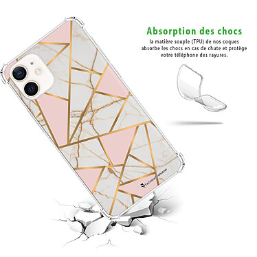 Avis LaCoqueFrançaise Coque iPhone 12 mini anti-choc souple angles renforcés transparente Motif Marbre Rose
