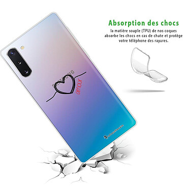 Avis LaCoqueFrançaise Coque Samsung Galaxy Note 10 360 intégrale transparente Motif Coeur Noir Amour Tendance