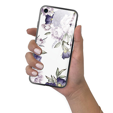 LaCoqueFrançaise Coque iPhone 7/8/ iPhone SE 2020/ 2022 Coque Soft Touch Glossy Pivoines Violettes Design pas cher