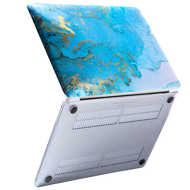Avizar Coque MacBook Pro 13" Protection Rigide Ultra-Résistante Design Marbre - Bleu