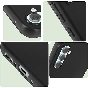 Avizar Coque pour Galaxy A34 5G Silicone Flexible Soft Touch Finition Mate Anti-trace  noir pas cher