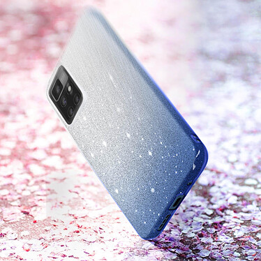 Avizar Coque pour Xiaomi Redmi 10 et Redmi 10 2022 Design Paillette Amovible Silicone Semi-rigide  Transparent / Bleu pas cher