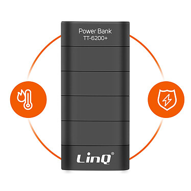 LinQ Batterie de secours 6000 mAh Compact Noir pas cher