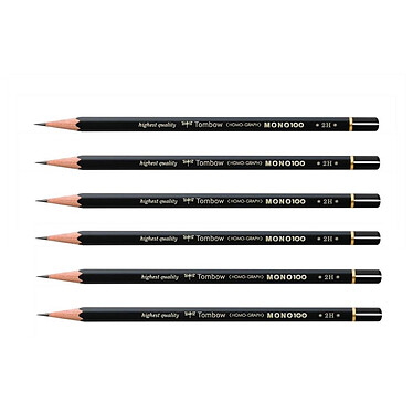 TOMBOW Crayon Graphite Haute Qualité MONO 100 2H x 6