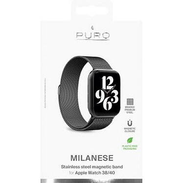 Avis PURO Bracelet pour Apple Watch 38-41mm Milanese Acier Noir