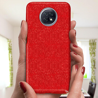 Acheter Avizar Coque Xiaomi Redmi Note 9T 5G Paillette Amovible Silicone Semi-rigide Rouge