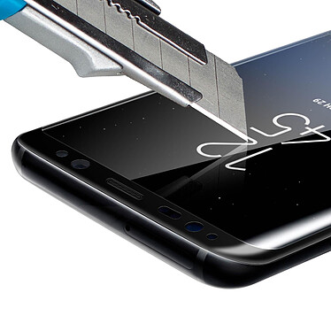 Force Glass Film pour Ecran Verre Trempé Samsung Galaxy S8 Plus Noir Garanti à Vie pas cher