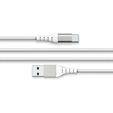 Force Power Câble Renforcé USB A/USB C 3m - 3A Blanc Blanc