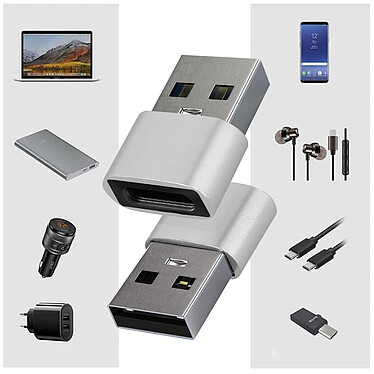 Avis Avizar Adaptateur USB vers USB-C Charge et Synchronisation de Données Compact Argent