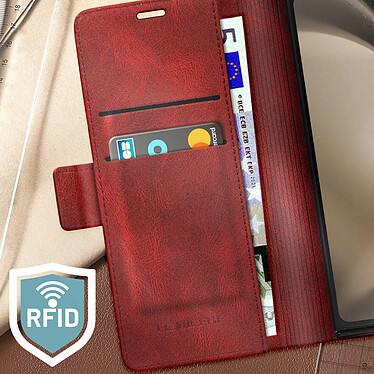 Avis Avizar Coque Clapet pour Samsung Z Fold 5 Portefeuille Anti RFID Série Vintage Rouge