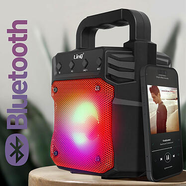 Avis LinQ Enceinte lumineuse sans fil  Rouge, Design Compact et Portable