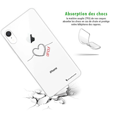 Avis LaCoqueFrançaise Coque iPhone Xr silicone transparente Motif Coeur Noir Amour ultra resistant