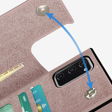 Avizar Coque Cordon Samsung S20 FE avec Porte-cartes Support Vidéo Lanière rose gold pas cher