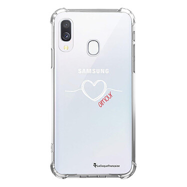 LaCoqueFrançaise Coque Samsung Galaxy A20e anti-choc souple angles renforcés transparente Motif Coeur Blanc Amour