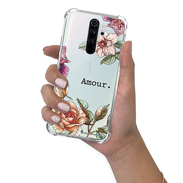 LaCoqueFrançaise Coque Xiaomi Redmi Note 8 Pro anti-choc souple angles renforcés transparente Motif Amour en fleurs pas cher