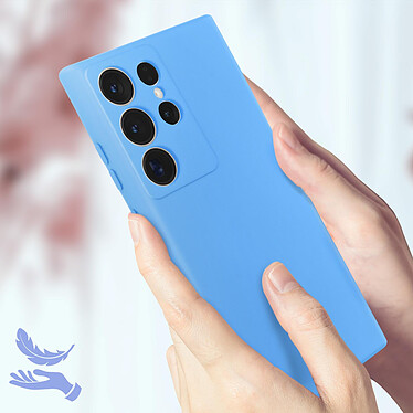 Acheter Avizar Coque pour Samsung Galaxy S23 Ultra Silicone Semi-rigide Finition Douce au Toucher Fine  Bleu Clair