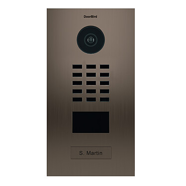 Doorbird - Portier vidéo IP lecteur de badge RFID + Boitier de montage apparent Bronze