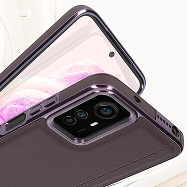 Acheter Avizar Coque pour Xiaomi Redmi Note 12S Semi-rigide Effet Cuir Contour Souple Violet Foncé