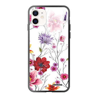 Evetane Coque iPhone 12 Mini Coque Soft Touch Glossy Fleurs Multicolores Design
