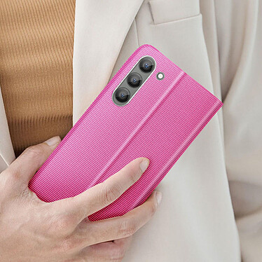 Avizar Étui pour Samsung Galaxy S23 Plus Tissu Porte carte Support Vidéo  Rose pas cher