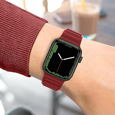 Acheter Avizar Bracelet pour Apple Watch 41mm et 40mm et 28mm Silicone Ajustable Fermoir Ardillon  Bordeaux