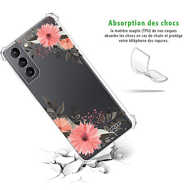 Avis Evetane Coque Samsung Galaxy S21 5G anti-choc souple angles renforcés transparente Motif Fleurs roses