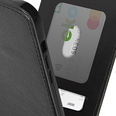 Avis Avizar Étui pour iPhone 15 Clapet Vertical Porte-carte Simili Cuir Lisse  Noir