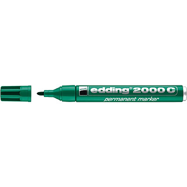 EDDING Marqueur Permanent 2000C Corps Alu Vert pointe Ronde 1,5-3 mm x 10