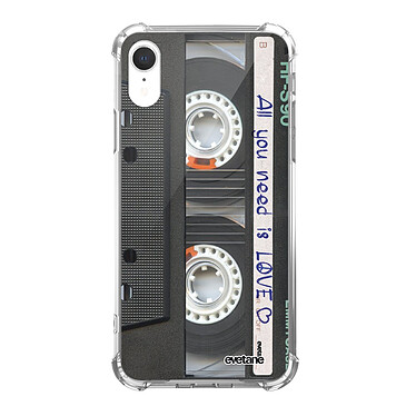 Evetane Coque iPhone Xr anti-choc souple angles renforcés transparente Motif Cassette