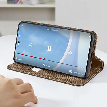 Avis Avizar Etui Denim Portefeuille pour Honor Magic 6 Lite 5G Support vidéo Bronze