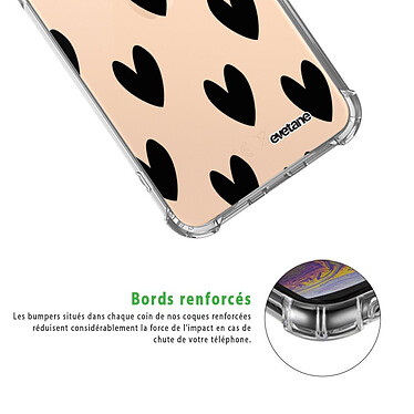 Acheter Evetane Coque iPhone 11 Pro Max anti-choc souple angles renforcés transparente Motif Coeurs Noirs