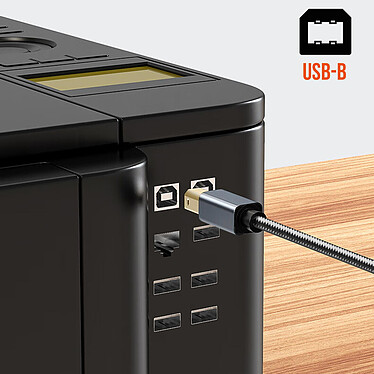 Avis LinQ Câble USB-A 2.0 vers USB-B 2.0 Transfert Rapide et Stable Nylon tressé 1,5m  Noir