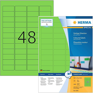 HERMA Etiquettes universelles SPECIAL, 45,7 x 21,2 mm, vert