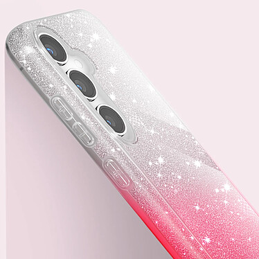 Avizar Coque pour Samsung Galaxy S24 Plus Paillette Silicone Semi rigide Fine Blanc / Rose pas cher