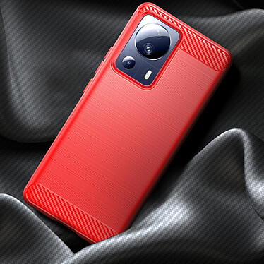 Avis Avizar Coque pour Xiaomi 13 Lite Renforcée Silicone Souple Carbone Brossé  Rouge