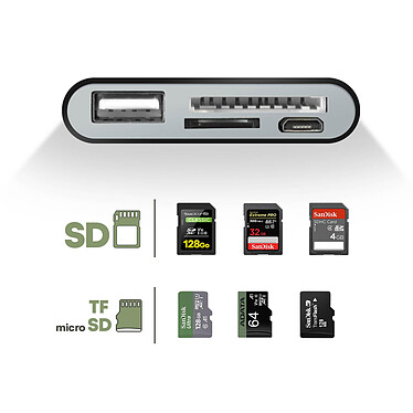 Acheter Avizar Adaptateur  USB-C vers USB et micro USB, Lecteur Carte SD et micro SD