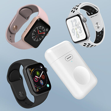 Avizar Chargeur de Poche pour Apple Watch 4 3 2 1 Compact avec Charge Sans Fil - Blanc pas cher