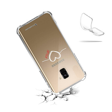 Acheter LaCoqueFrançaise Coque Samsung Galaxy A8 2018 anti-choc souple angles renforcés transparente Motif Coeur Blanc Amour