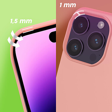 Moxie Coque pour iPhone 14 Pro Max Hybride Semi-rigide Fine Légère Intérieur Doux  rose clair pas cher