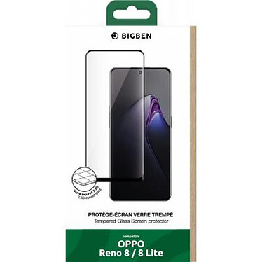 Avis BigBen Connected Protège-écran pour Oppo Reno 8 / 8 Lite Anti-traces de doigts 2.5D Noir transparent