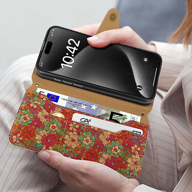 Acheter Avizar Étui Liège pour iPhone 15 Pro Max Clapet Portefeuille Support  Été floral